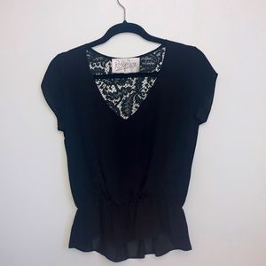🖤Rory Beca V Neck Silk Top Lace Back